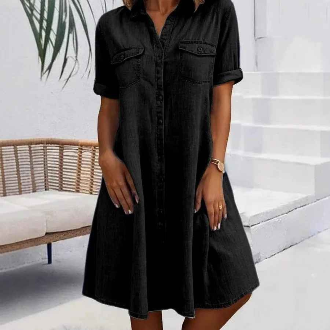 Celine | Button-Front Casual Midi Dress