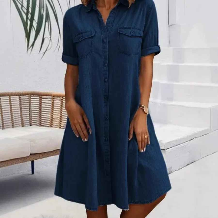 Celine | Button-Front Casual Midi Dress