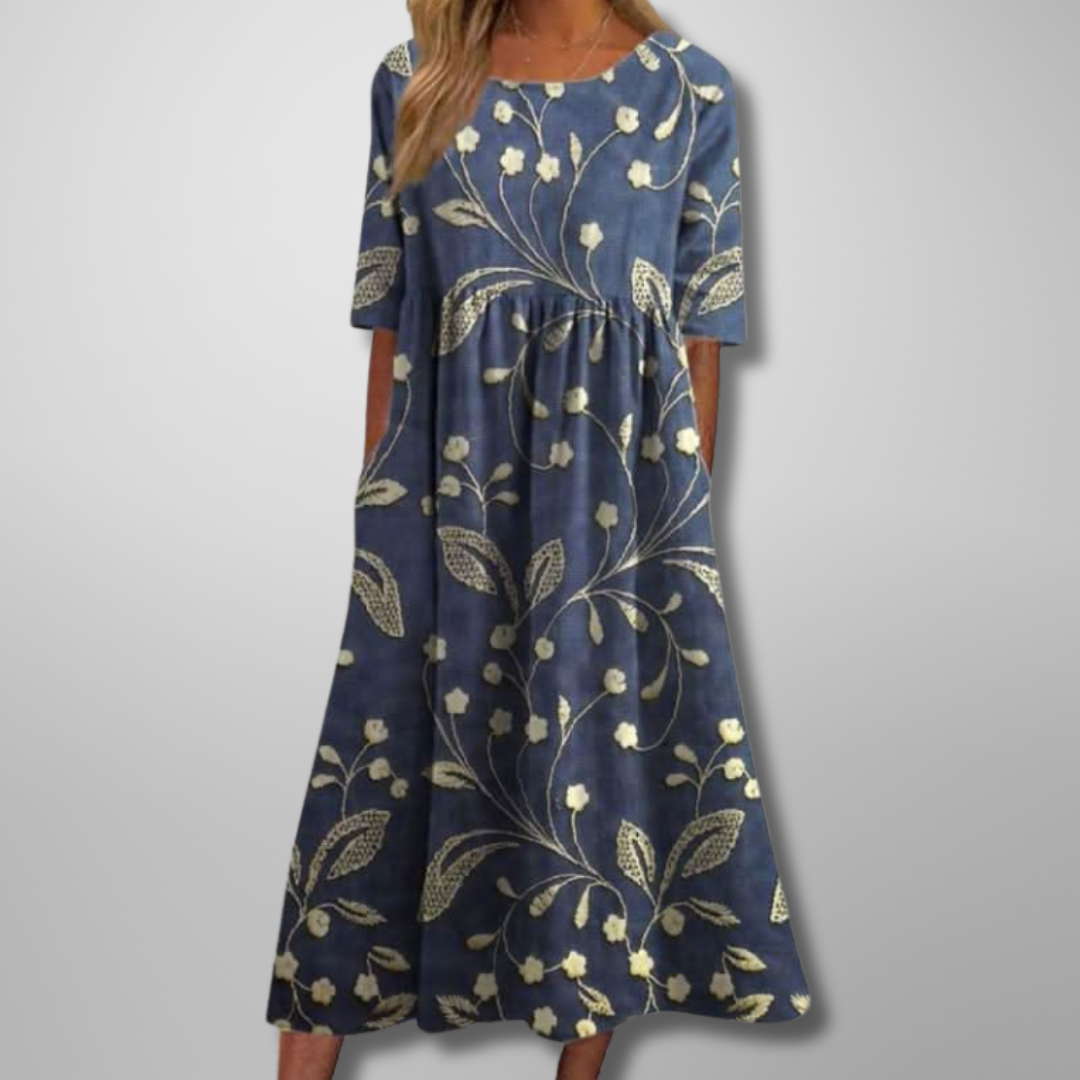 Margaret | Elegant Floral Midi Dress