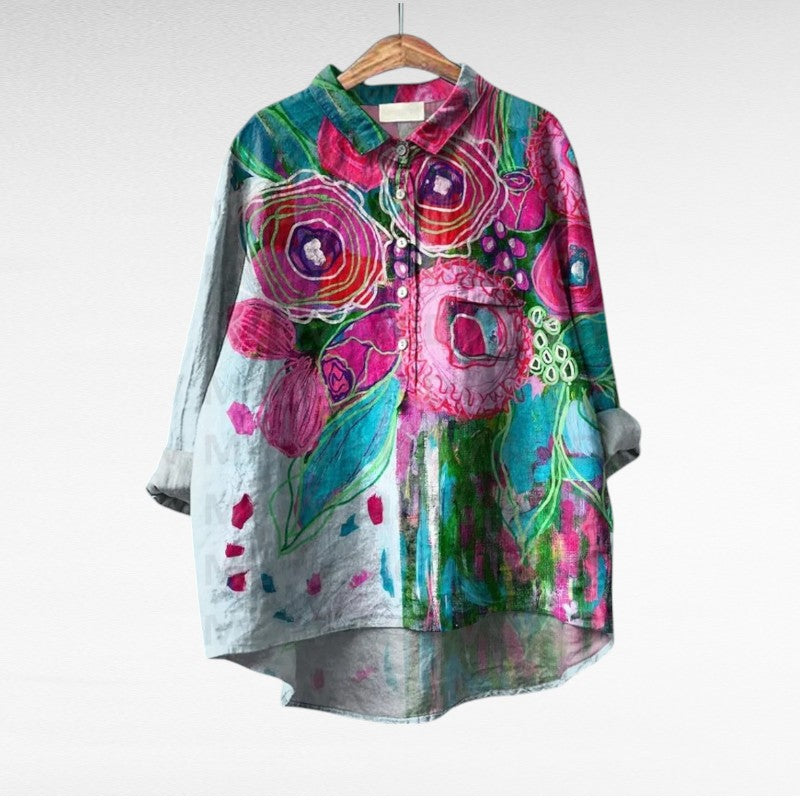 Elaine | Artistic Floral Blouse