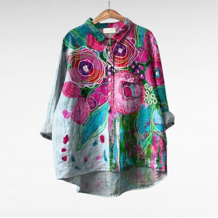 Elaine | Artistic Floral Blouse