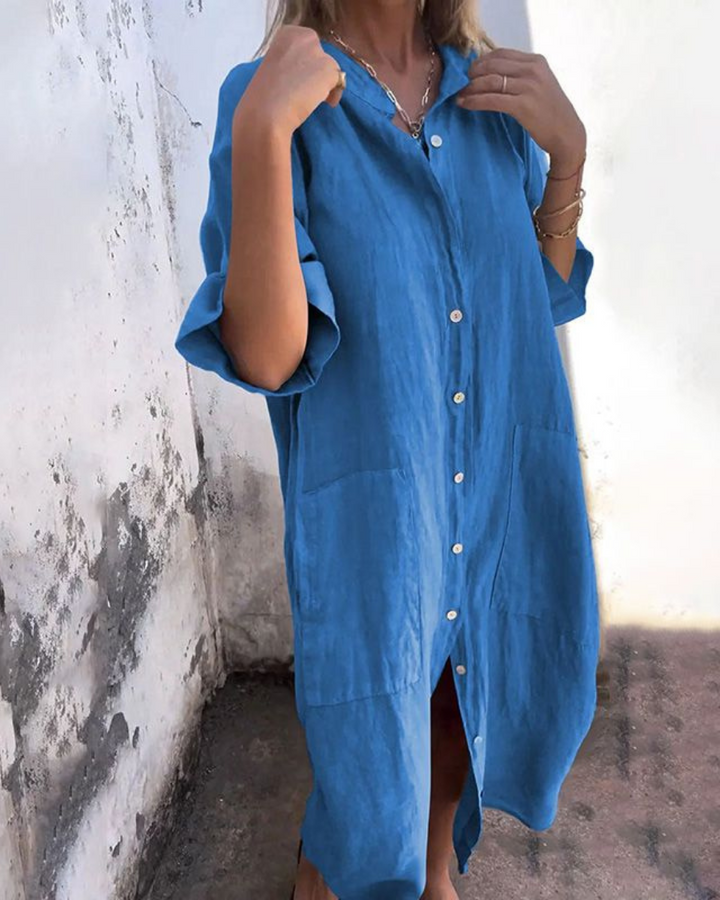 Amelie | Relaxed Fit Shirt Midi Dress