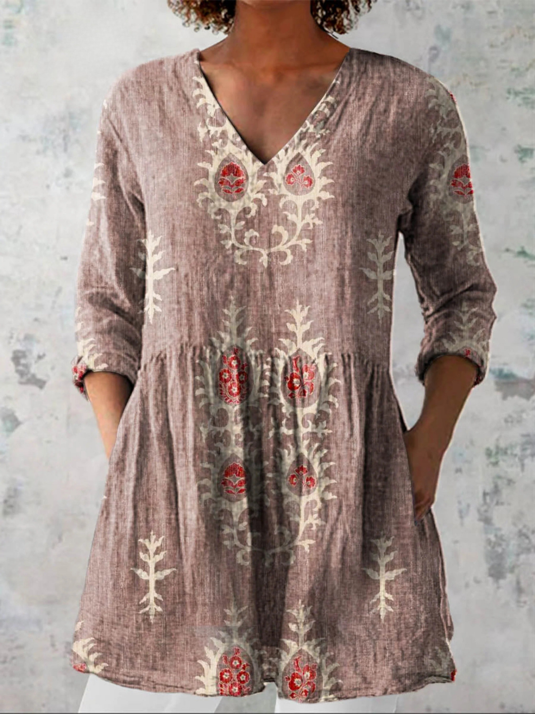 Ella | V-Neck Tunic Blouse