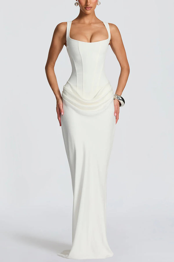Eleanor | Elegant Square-Neck Maxi Dress