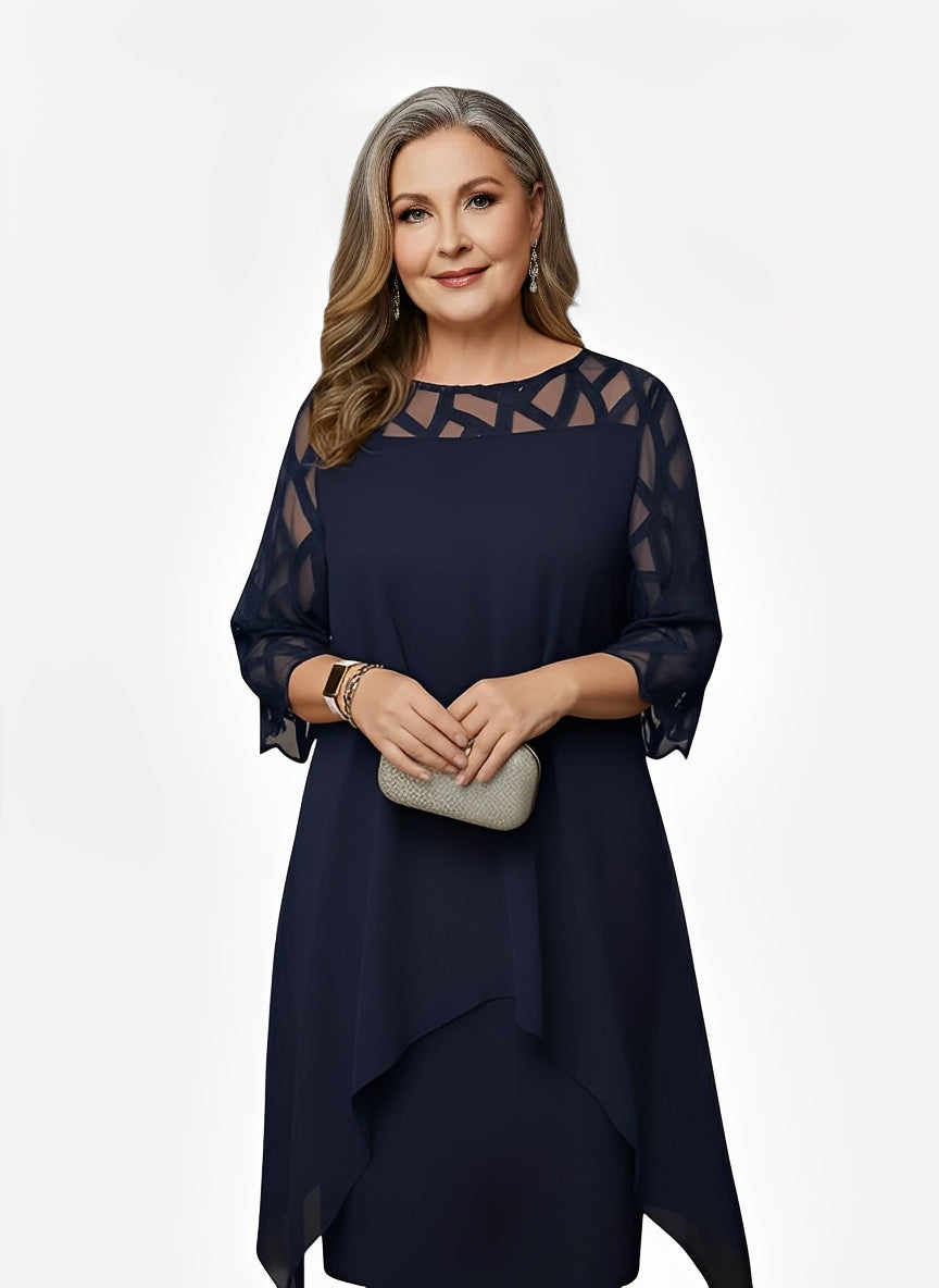 Patricia | Elegant Lace Sleeve Midi Dress