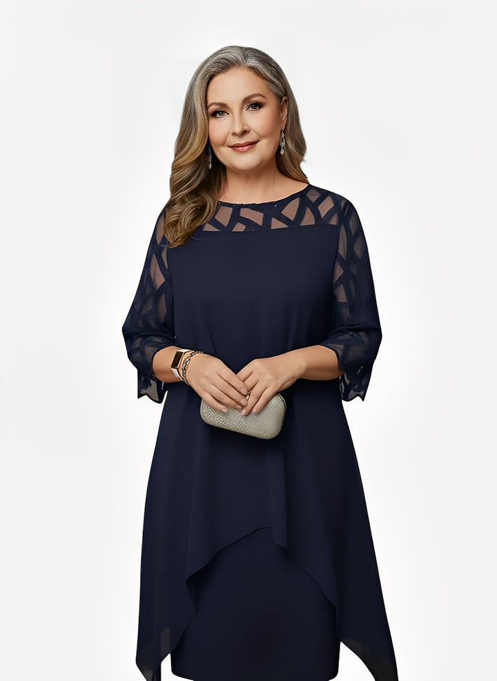 Patricia | Elegant Lace Sleeve Midi Dress
