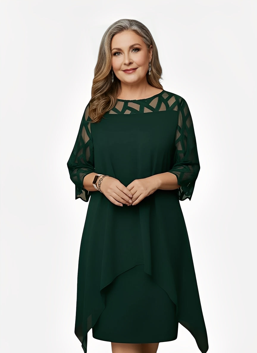 Patricia | Elegant Lace Sleeve Midi Dress