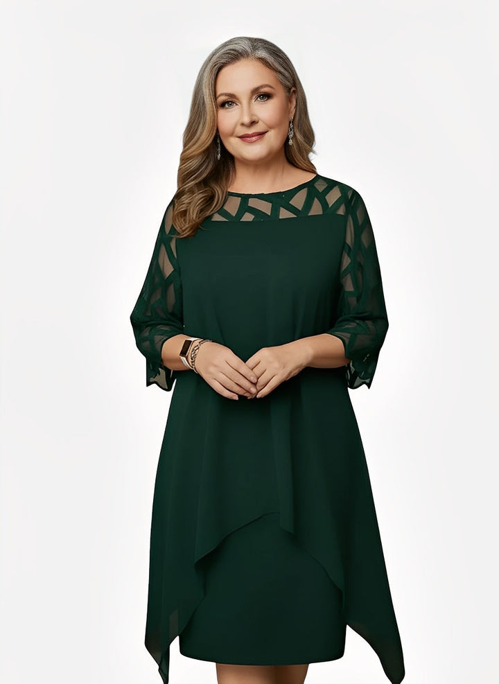 Patricia | Elegant Lace Sleeve Midi Dress