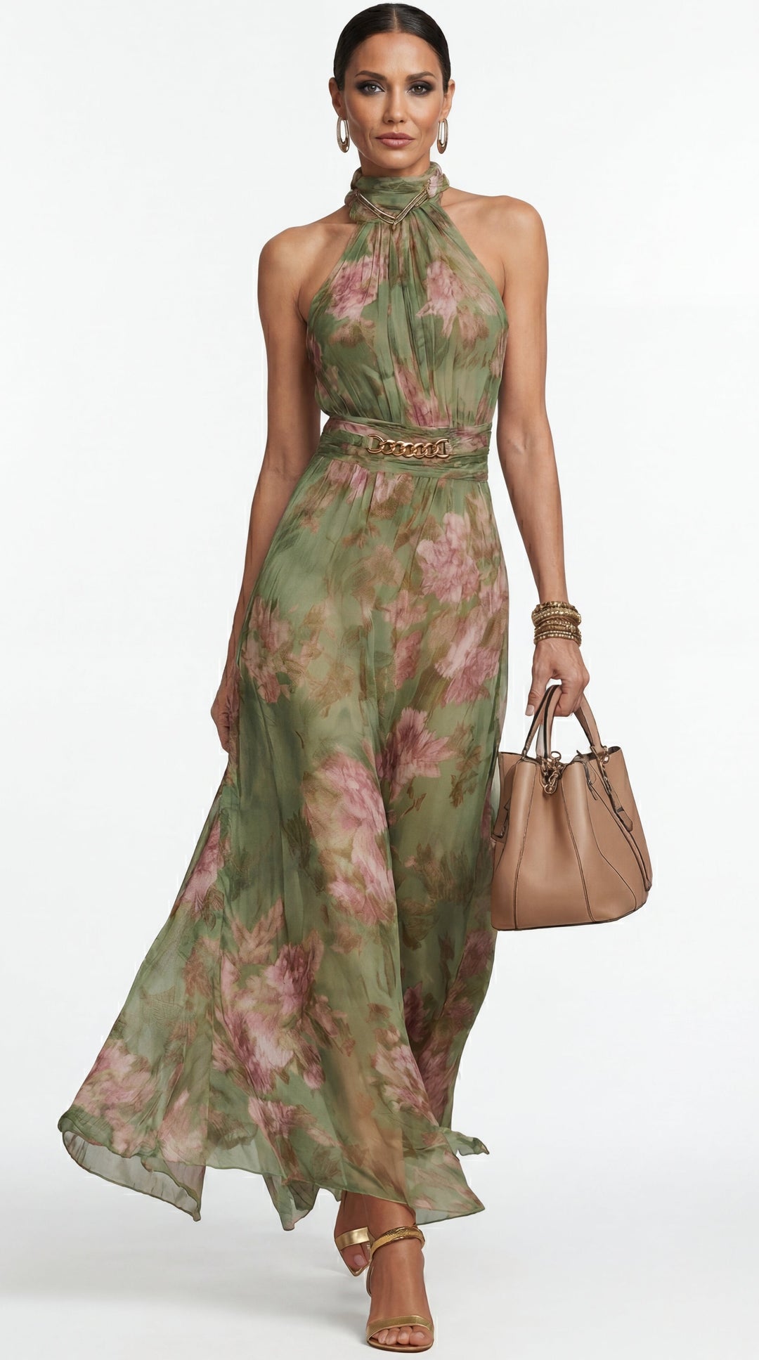 Emma | Floral Halter Maxi Dress