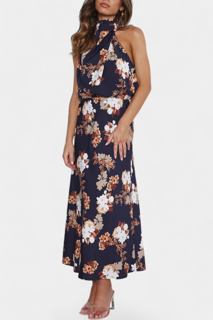 Lisa | Floral Halter Maxi Dress