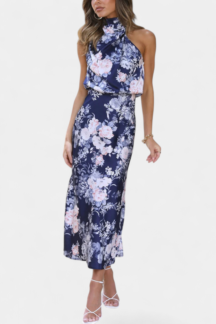 Lisa | Floral Halter Maxi Dress