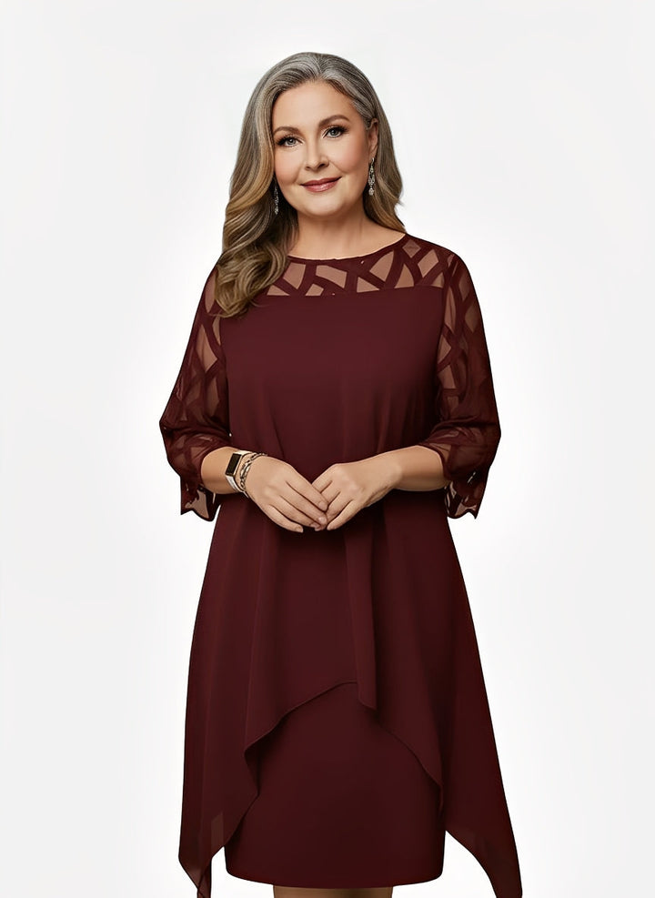 Patricia | Elegant Lace Sleeve Midi Dress