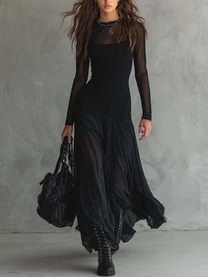 Lizzy | Elegant Black Maxi Dress