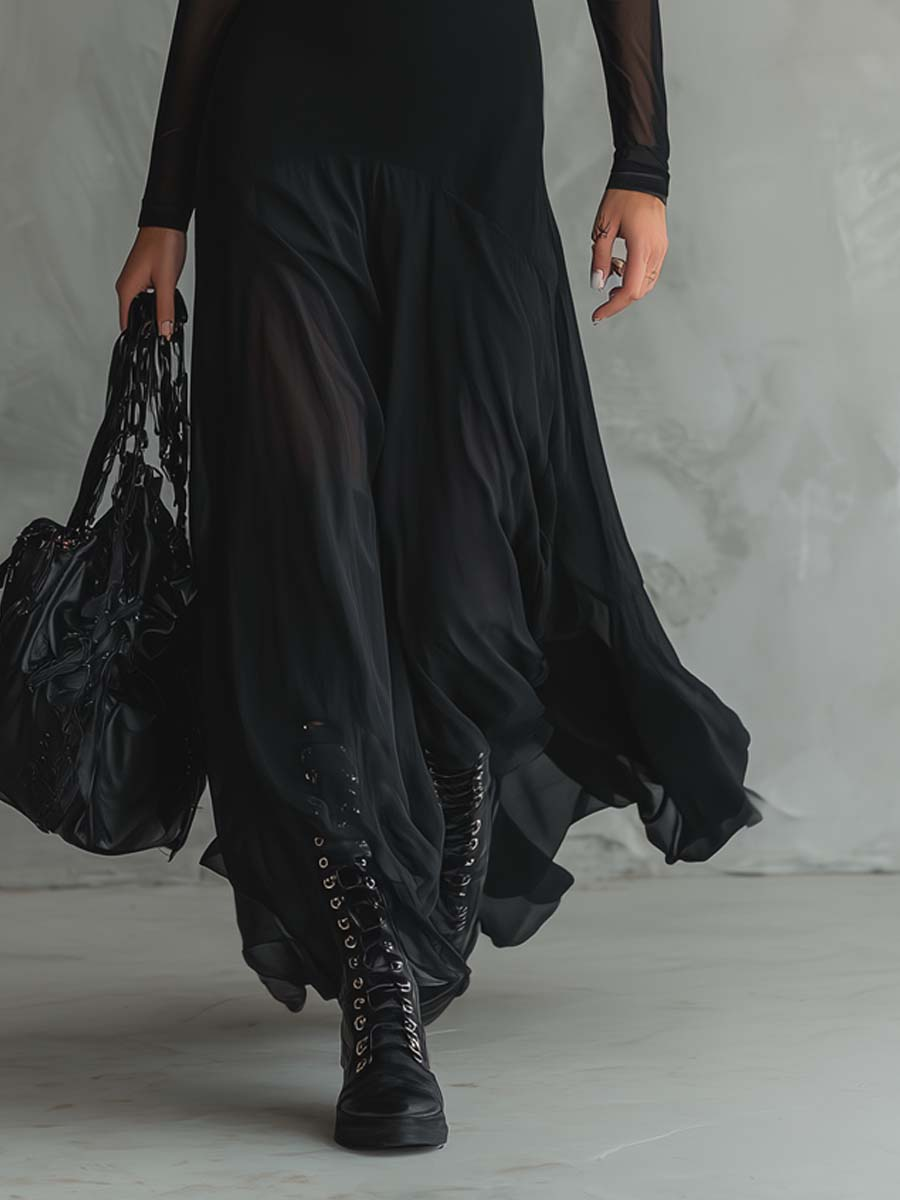 Lizzy | Elegant Black Maxi Dress