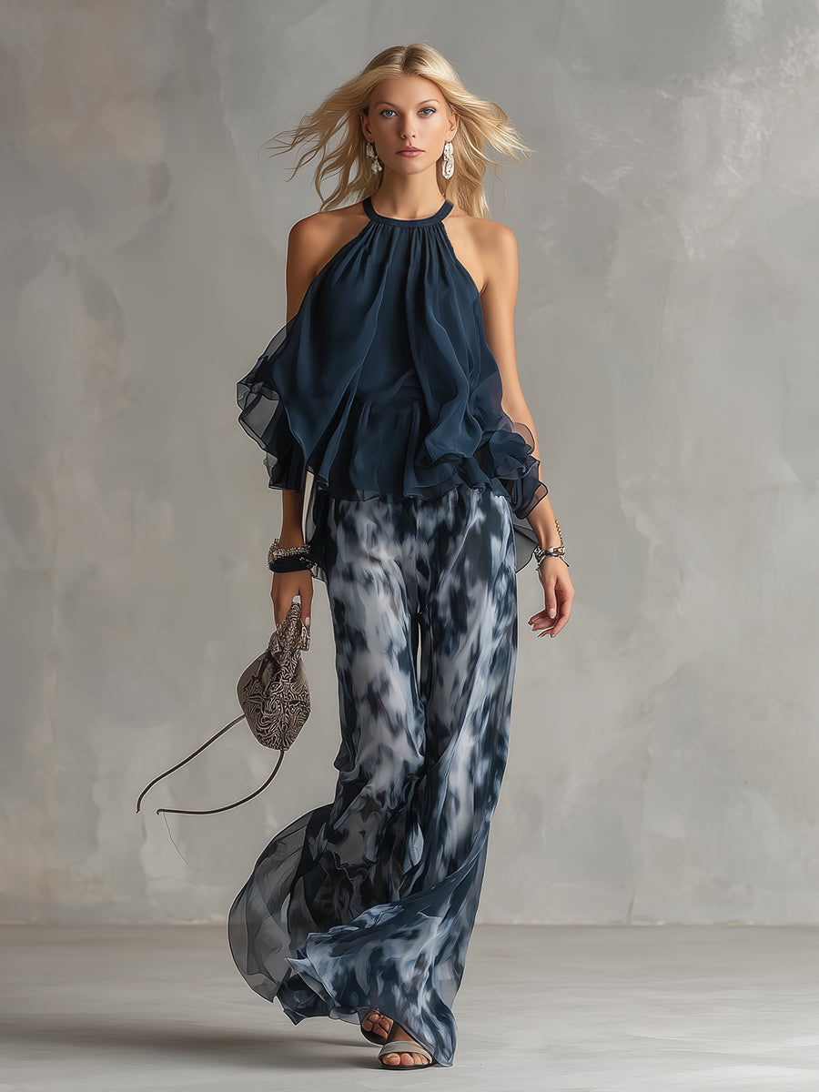 Blair | Elegant Printed Wide-Leg Set