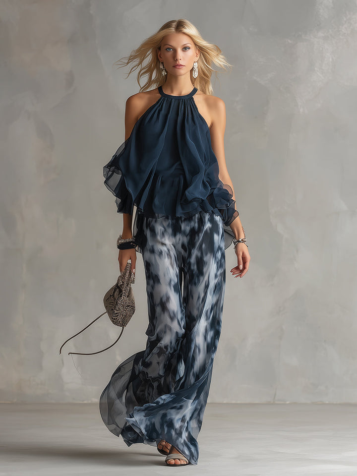 Blair | Elegant Printed Wide-Leg Set