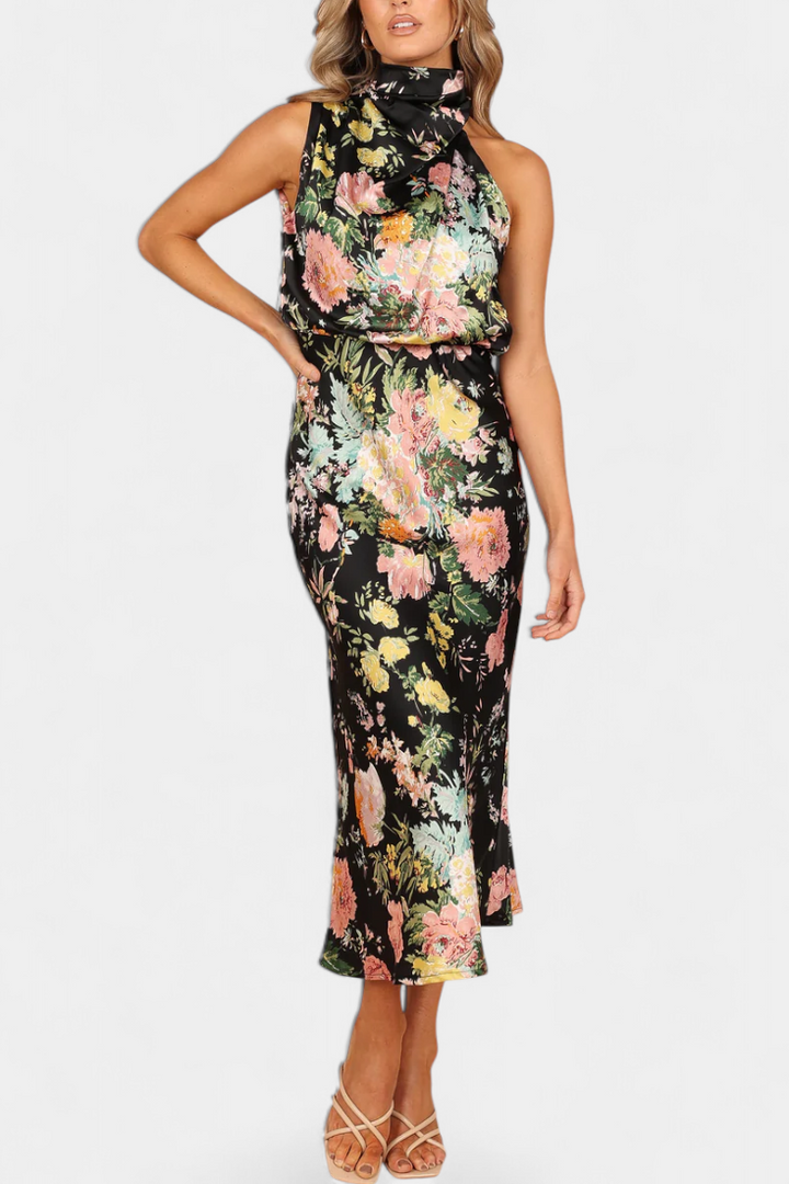 Lisa | Floral Halter Maxi Dress