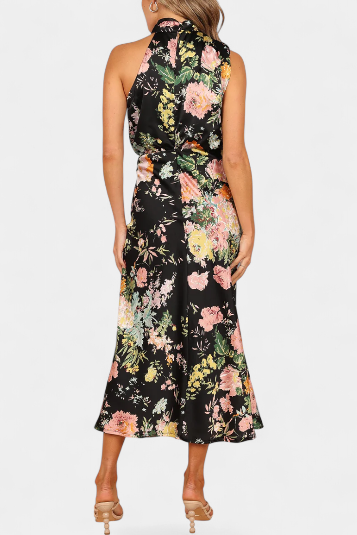 Lisa | Floral Halter Maxi Dress
