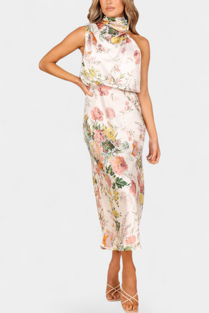 Lisa | Floral Halter Maxi Dress